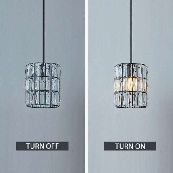 Contemporary Crystal Pendant with Prismatic Display - Image 5