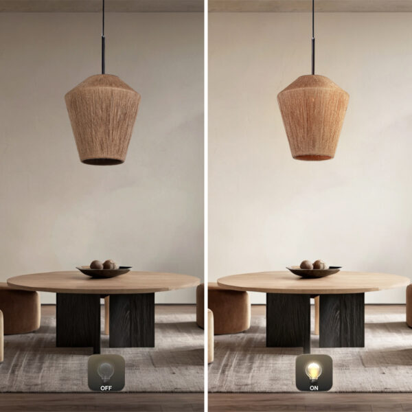 Boho-Chic Jute Ambience Pendant Light - Image 6