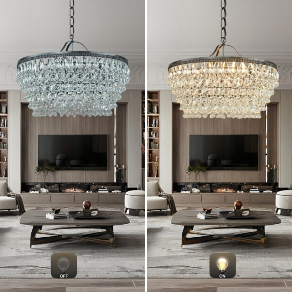 Vintage Crystal Raindrop Elegance Chandelier - Image 5