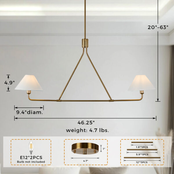 Minimalist Elegance Architectural 2-Light Tapered Pendant - Image 20