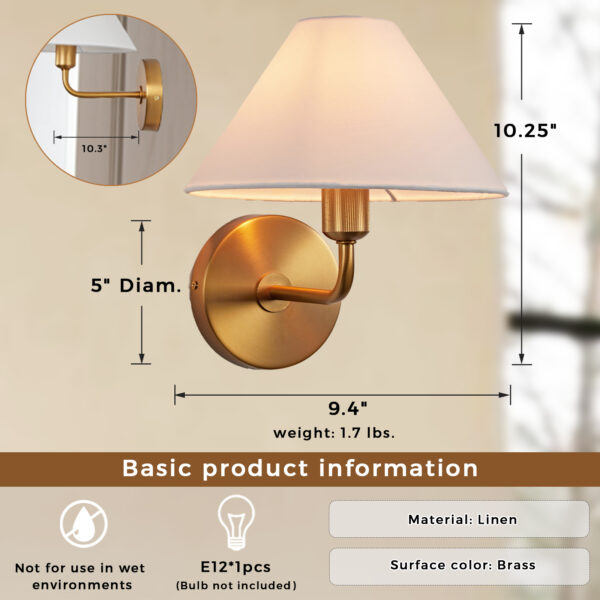 Elegant Linen Glow Sconce - Image 2