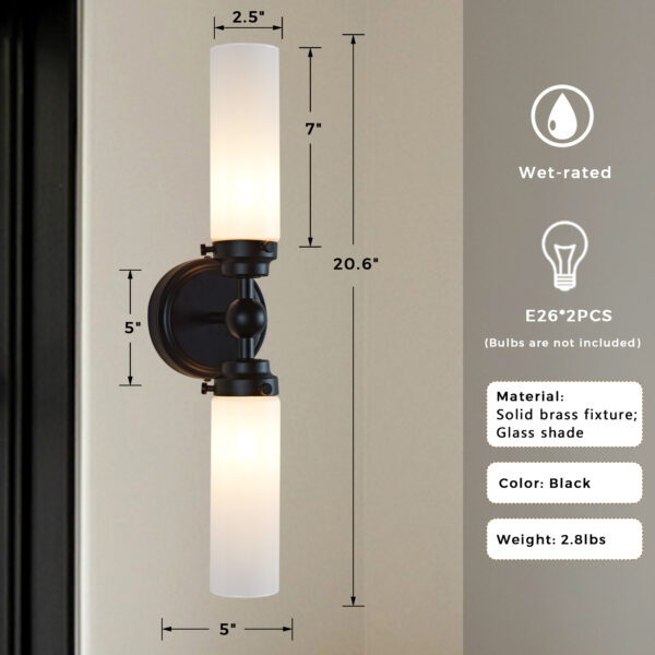 Milk Glass Double Tube Sconce Vanity Light - Image 20