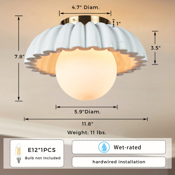Luxury Marble Radiance Flush Mount - Image 2