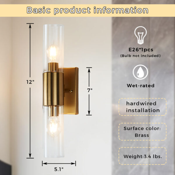 Rustic Geometric Design Double Tube Wall Sconce - Image 2