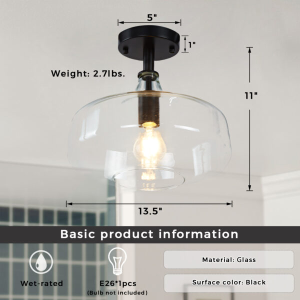 Vintage Appeal Glass Flush Mount - Image 2