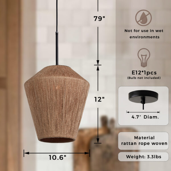 Boho-Chic Jute Ambience Pendant Light - Image 2