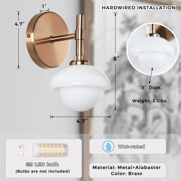 Alabaster Glow Hand-Carved Bathroom Sconce - Image 22