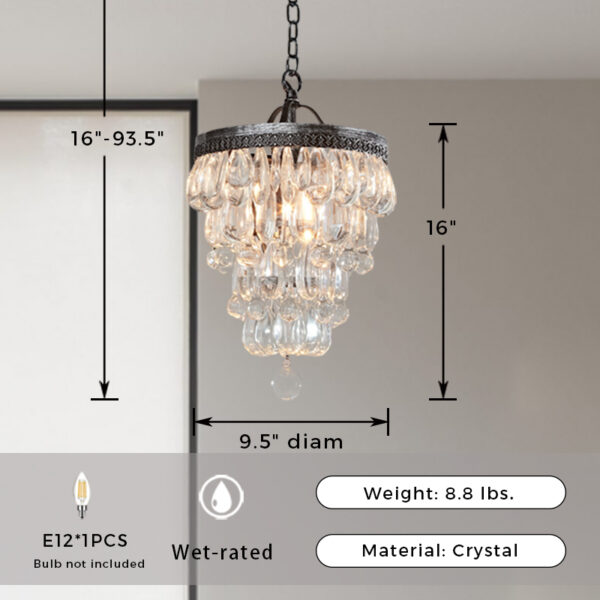 Vintage Round Crystal Chandelier - Image 42