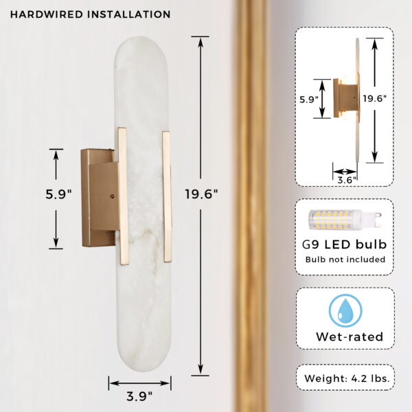 Alabaster Tile Wall Sconce - Image 2