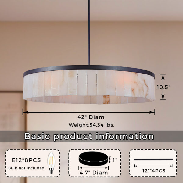 Modern Alabaster Rustic Chandelier - Image 2