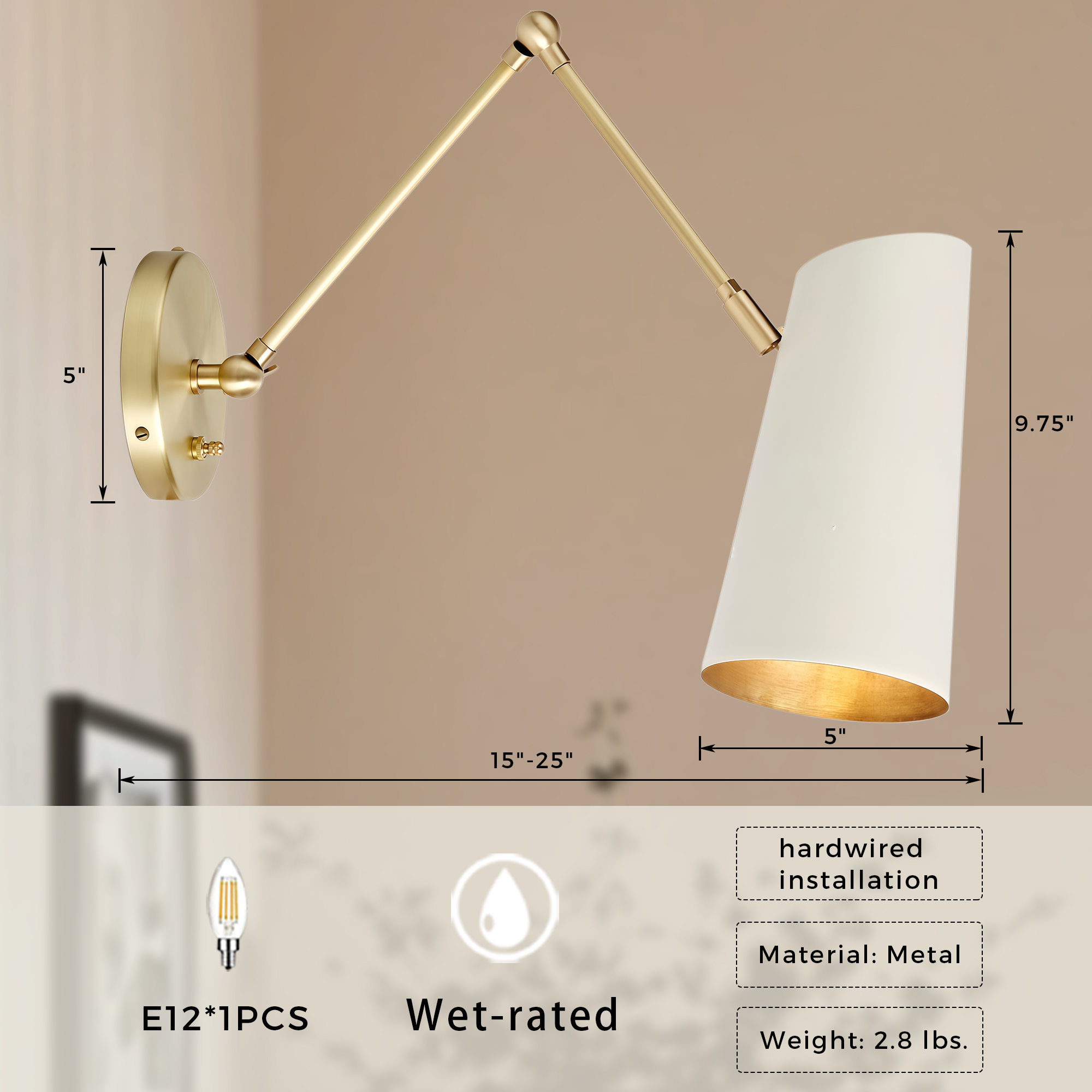 Industrial Metal Articulating Sconce - Image 37