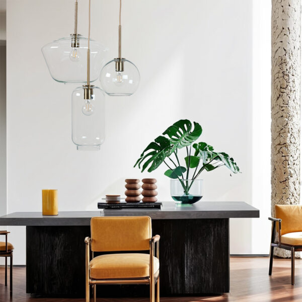 Adjustable 3 Light Glass Shade Pendant Light - Image 6