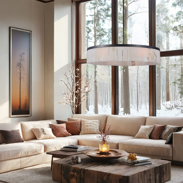 Modern Alabaster Rustic Chandelier - Image 6