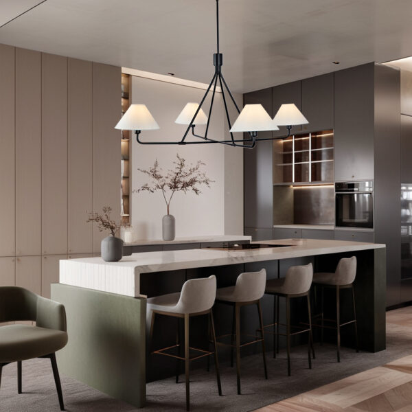 Architectural Tapered Shades Chandelier - Image 5