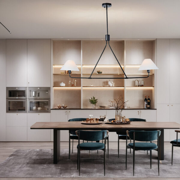 Minimalist Elegance Architectural 2-Light Tapered Pendant - Image 9