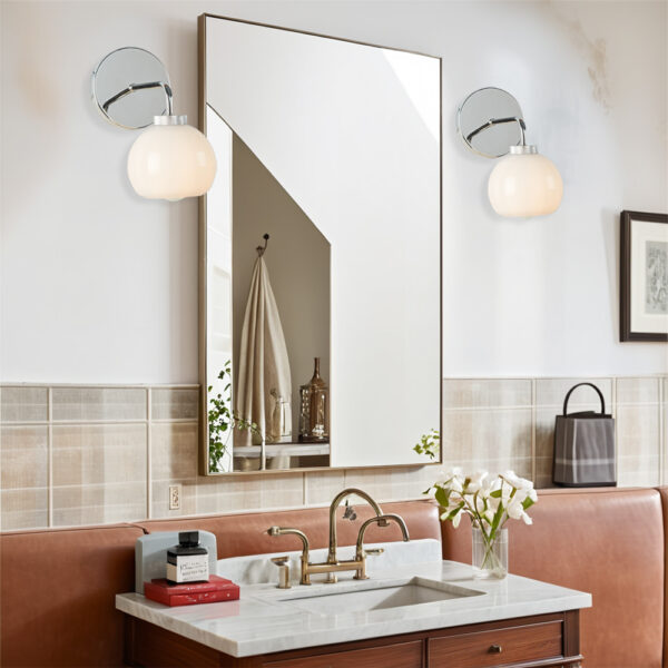 Blown Glass Steel Frame Single Sconce Collection - Image 58