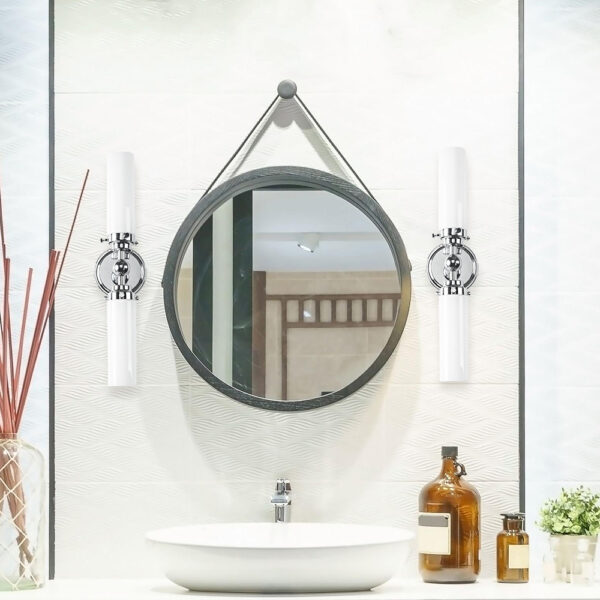 Milk Glass Double Tube Sconce Vanity Light - Image 35