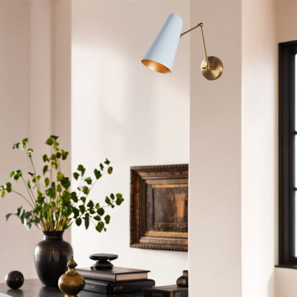 Elegant Articulating Mid-Century Modern Metal Sconce - Image 45