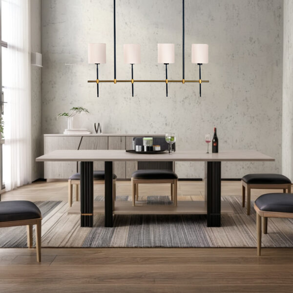LuxeLinen Linear Metal Chandelier - Image 6