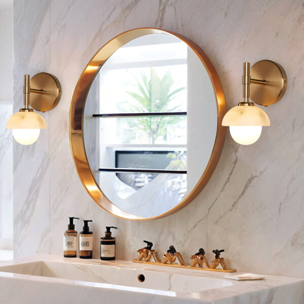 Alabaster Glow Hand-Carved Bathroom Sconce - Image 35