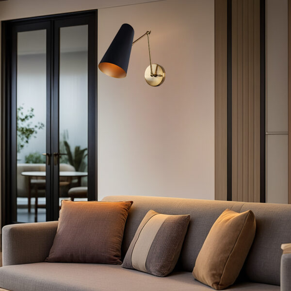 Elegant Articulating Mid-Century Modern Metal Sconce - Image 30