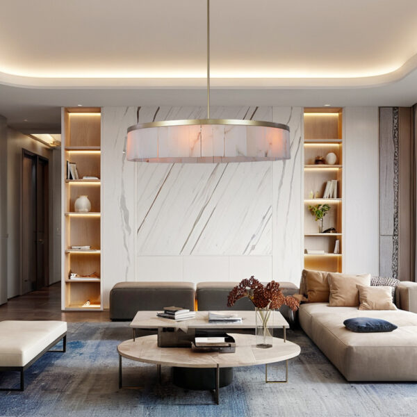 Modern Alabaster Rustic Chandelier - Image 33