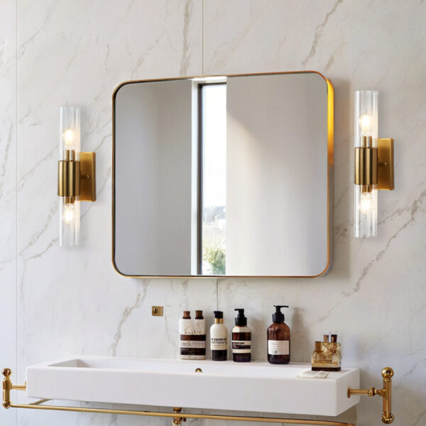 Rustic Geometric Design Double Tube Wall Sconce - Image 16