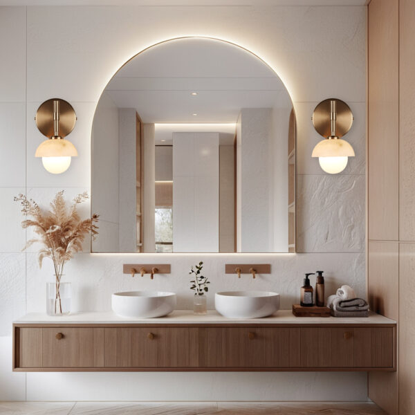 Alabaster Glow Hand-Carved Bathroom Sconce - Image 36
