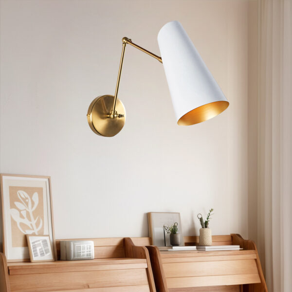 Elegant Articulating Mid-Century Modern Metal Sconce - Image 38