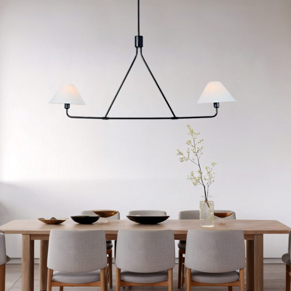 Minimalist Elegance Architectural 2-Light Tapered Pendant - Image 8
