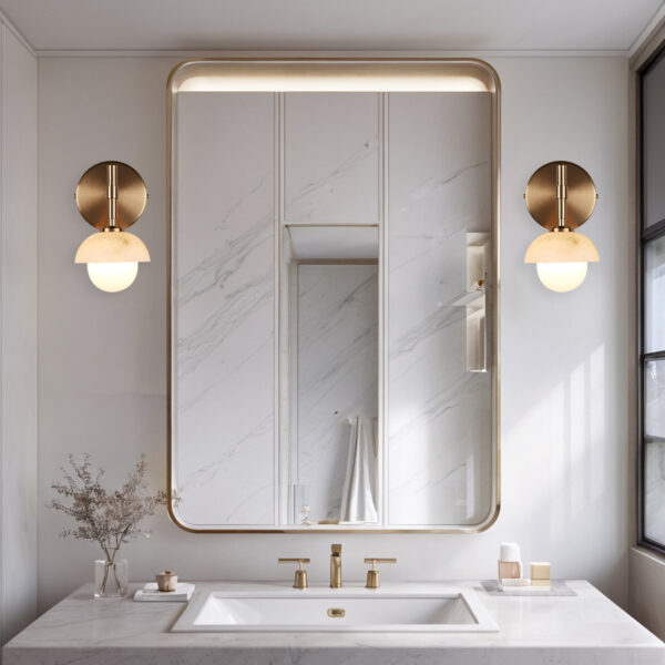 Alabaster Glow Hand-Carved Bathroom Sconce - Image 38
