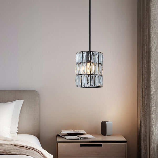 Contemporary Crystal Pendant with Prismatic Display - Image 19