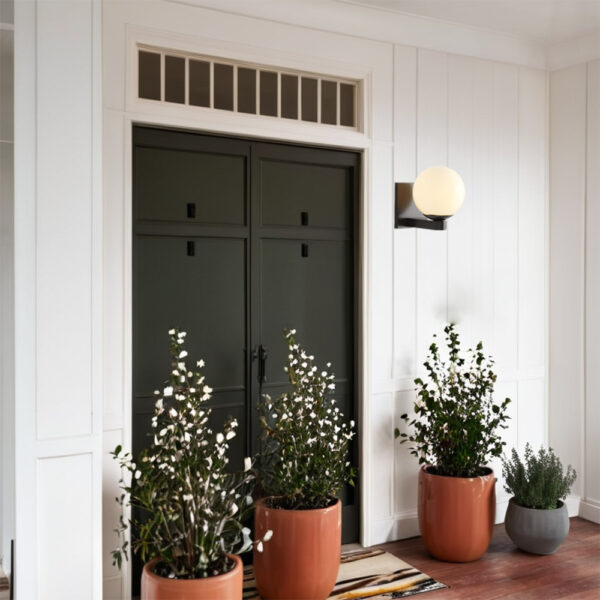 Globe Shade Matte Finish with Brass Accents Single Light Sconce - Image 19