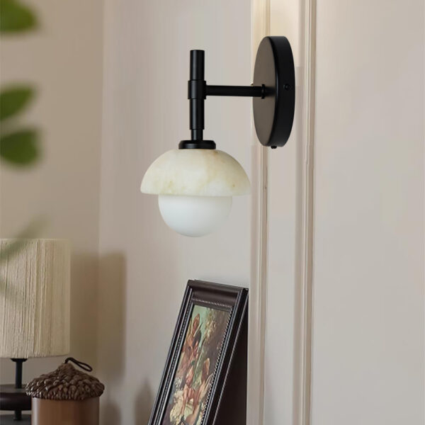 Alabaster Glow Hand-Carved Bathroom Sconce - Image 19