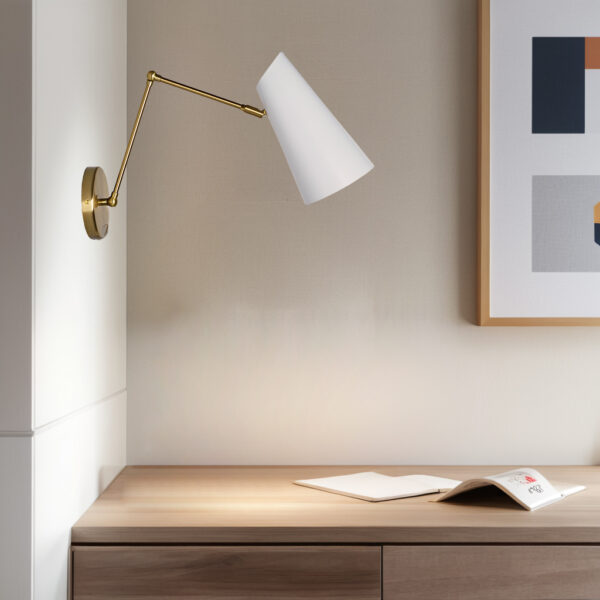 Elegant Articulating Mid-Century Modern Metal Sconce - Image 40