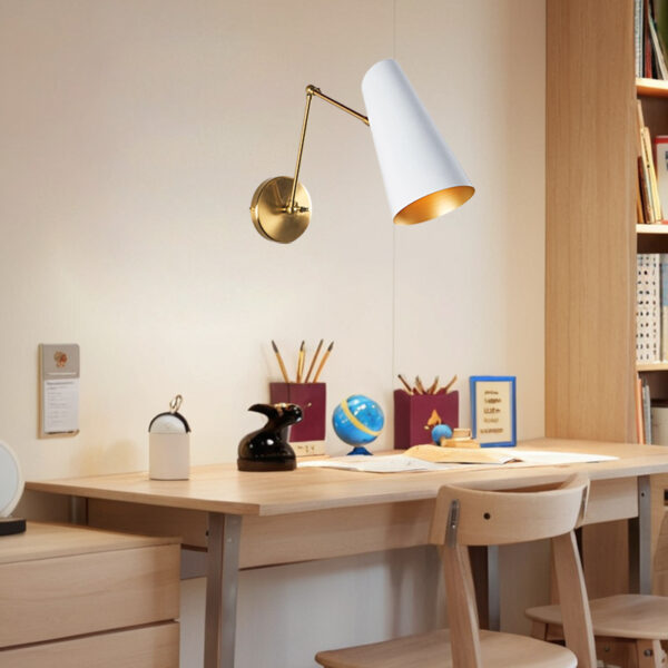 Elegant Articulating Mid-Century Modern Metal Sconce - Image 43
