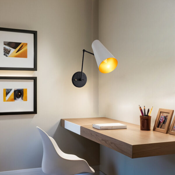 Elegant Articulating Mid-Century Modern Metal Sconce - Image 60