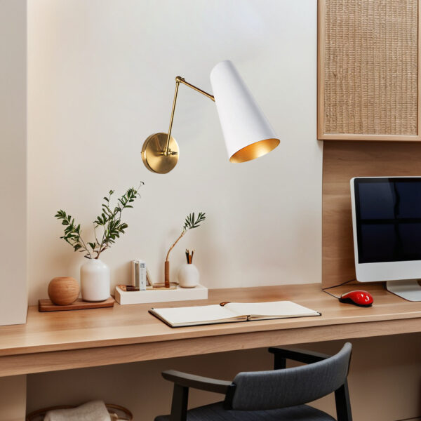 Elegant Articulating Mid-Century Modern Metal Sconce - Image 42