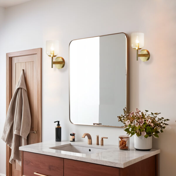 Bell-shaped Fluted Glass Wall Sconce - Image 6