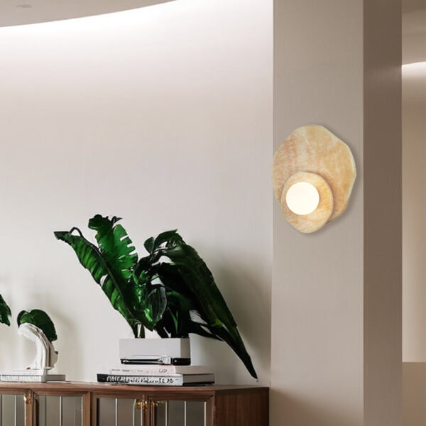 Opaline Cream Sculpture Wall Sconce - Image 6