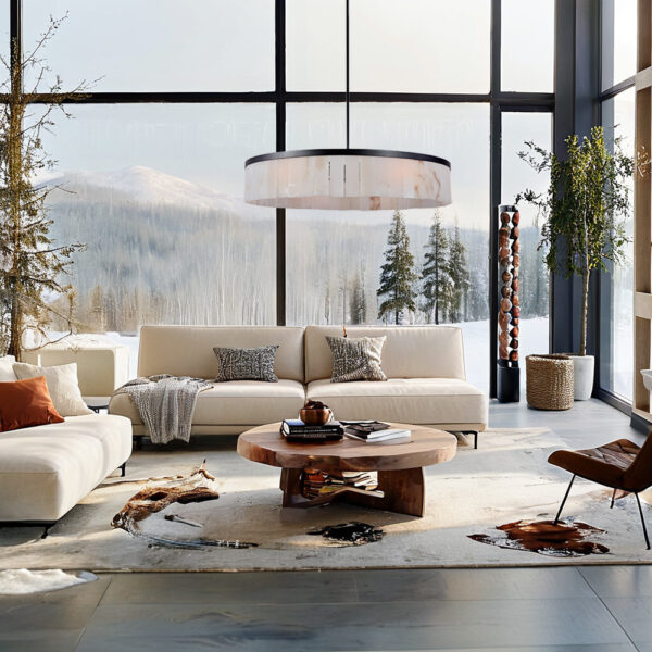 Modern Alabaster Rustic Chandelier - Image 7