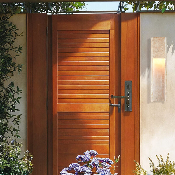 Travertine Polished Stainless Steel Canopy Outdoor Sconce - Image 7