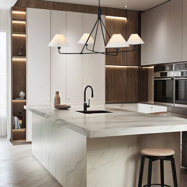 Architectural Tapered Shades Chandelier - Image 6