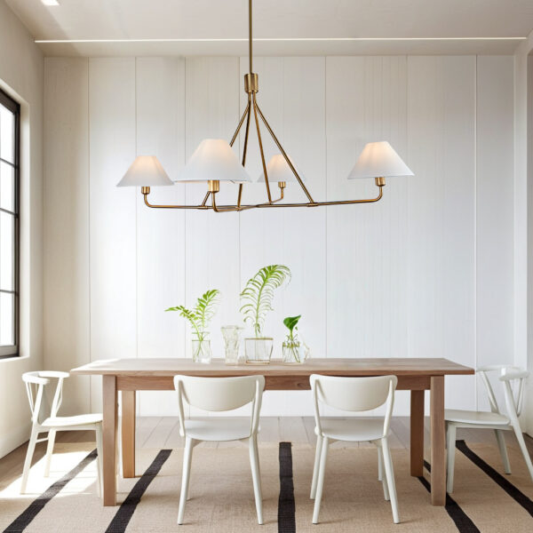 Architectural Tapered Shades Chandelier - Image 17