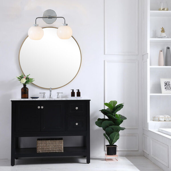 Globe Shade Matte Finish with Brass Accents Double Light Sconce - Image 59