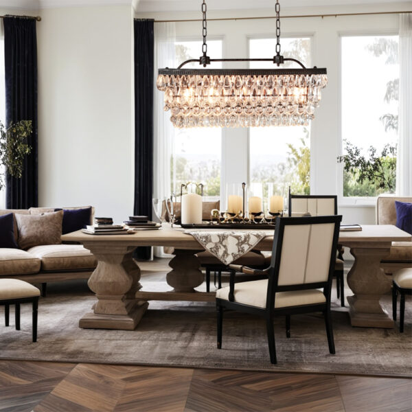 Crystal Raindrop Elegance Rectangular Chandelier - Image 6