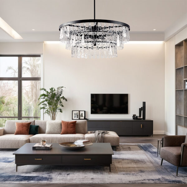 Vintage-Inspired Textured Glass Chandelier - Image 7