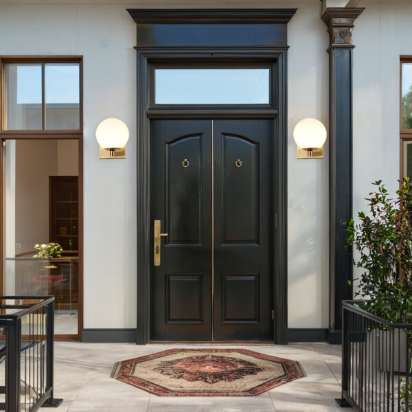 Globe Shade Matte Finish with Brass Accents Single Light Sconce - Image 28