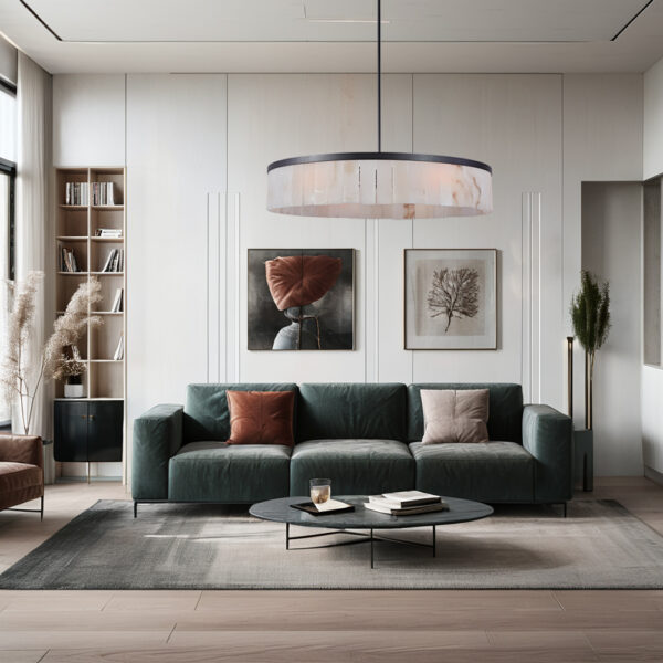 Modern Alabaster Rustic Chandelier - Image 8
