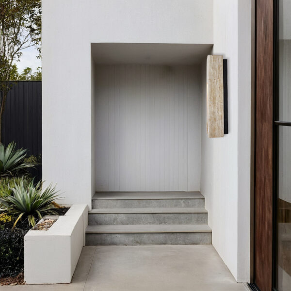 Travertine Polished Stainless Steel Canopy Outdoor Sconce - Image 8